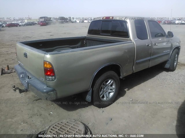 5TBRT341X4S449846 - 2004 TOYOTA TUNDRA ACCESS CAB SR5 GOLD photo 4