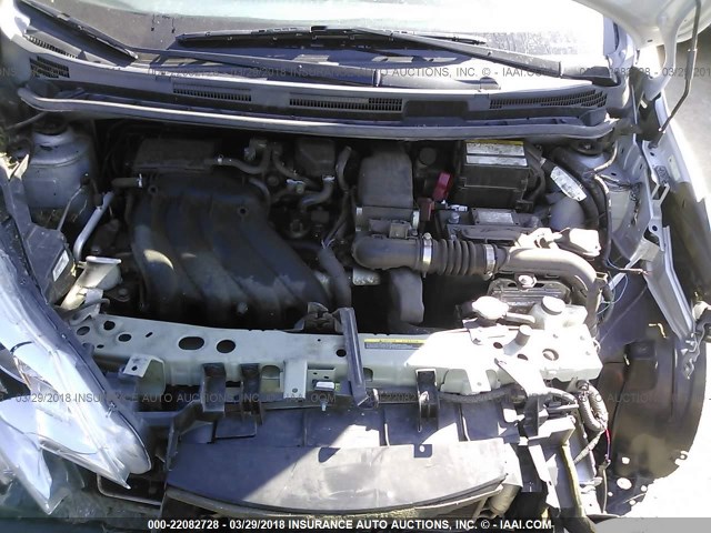 3N1CE2CP1FL404782 - 2015 NISSAN VERSA NOTE S/S PLUS/SV/SL/SR SILVER photo 10