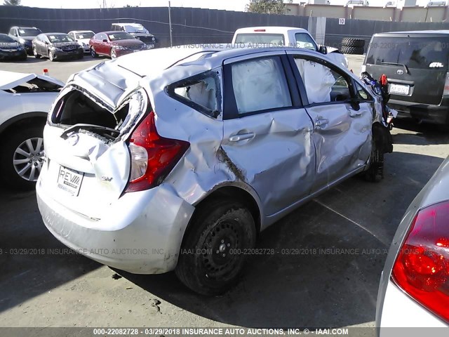 3N1CE2CP1FL404782 - 2015 NISSAN VERSA NOTE S/S PLUS/SV/SL/SR SILVER photo 4