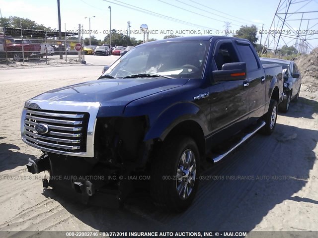 1FTFW1CF3CFC17154 - 2012 FORD F150 SUPERCREW BLUE photo 2