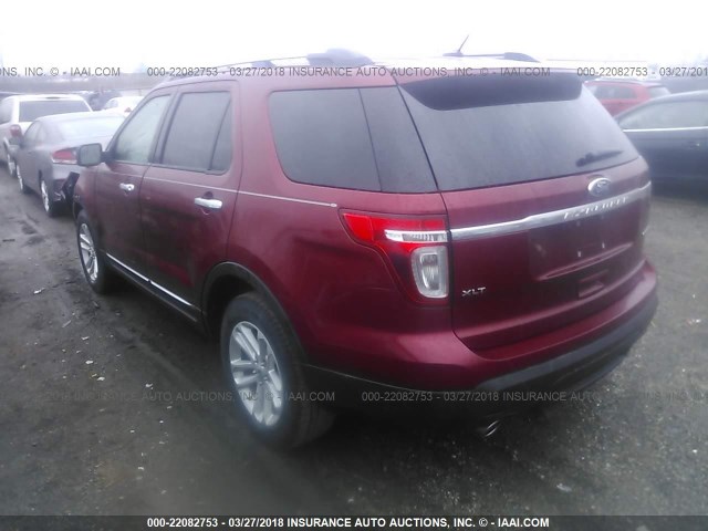 1FM5K7D85FGA32818 - 2015 FORD EXPLORER XLT RED photo 3