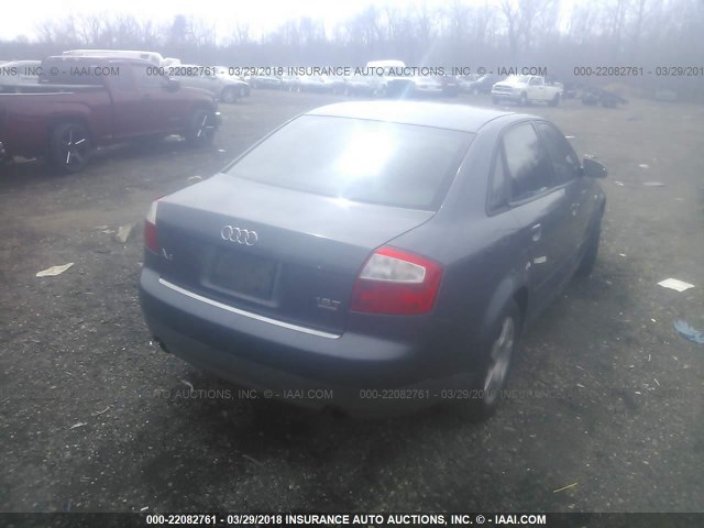 WAULC68E93A186186 - 2003 AUDI A4 1.8T QUATTRO GRAY photo 4