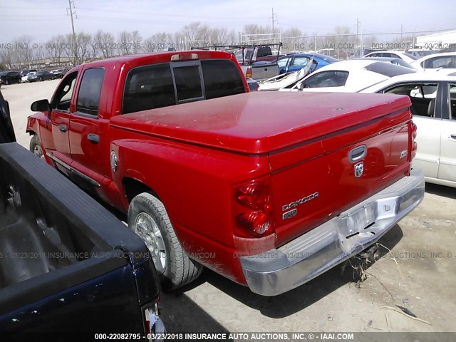 1D3HE58N75S254955 - 2005 DODGE DAKOTA QUAD LARAMIE RED photo 3