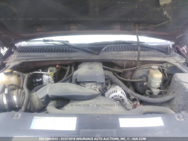 1GCEC19T0YE341056 - 2000 CHEVROLET SILVERADO C1500 BURGUNDY photo 10