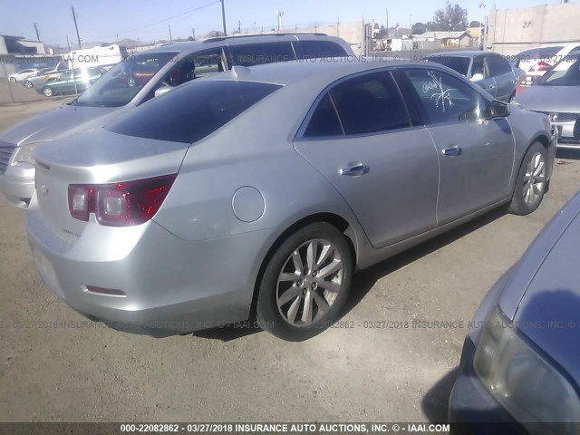 1G11H5SA2DF272982 - 2013 CHEVROLET MALIBU LTZ SILVER photo 4