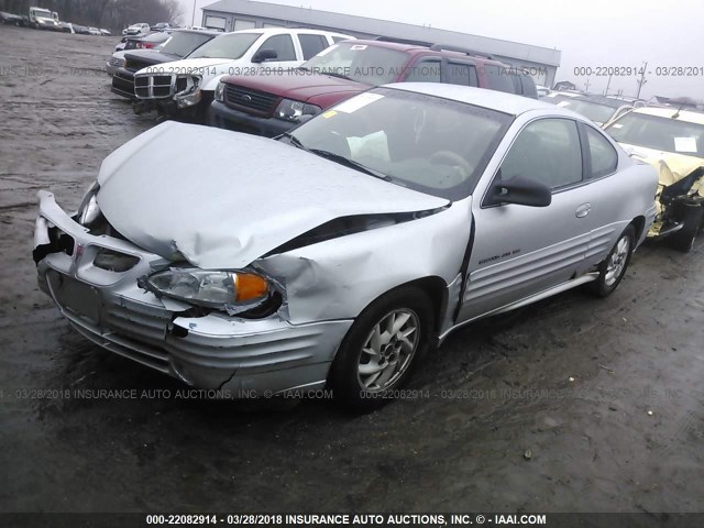 1G2NF12T21M535721 - 2001 PONTIAC GRAND AM SE1 SILVER photo 2