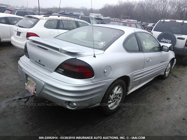 1G2NF12T21M535721 - 2001 PONTIAC GRAND AM SE1 SILVER photo 4