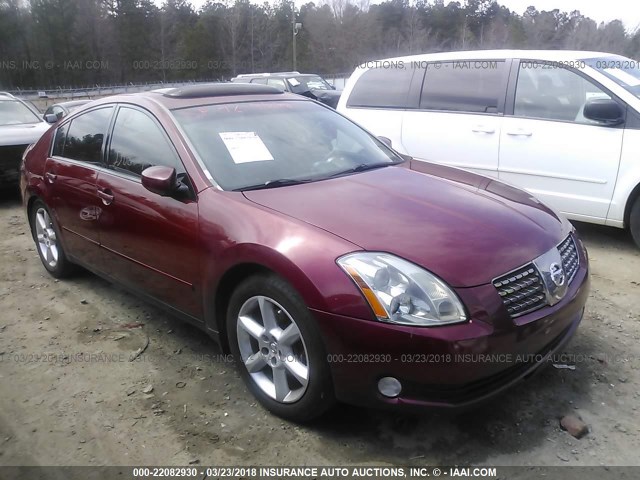 1N4BA41EX4C895711 - 2004 NISSAN MAXIMA SE/SL BURGUNDY photo 1