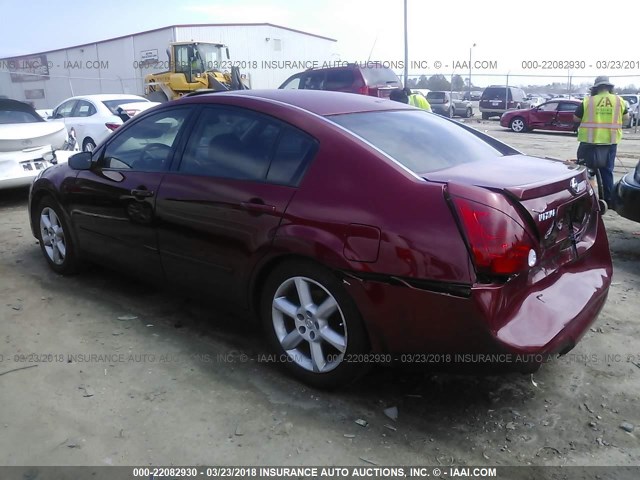 1N4BA41EX4C895711 - 2004 NISSAN MAXIMA SE/SL BURGUNDY photo 3