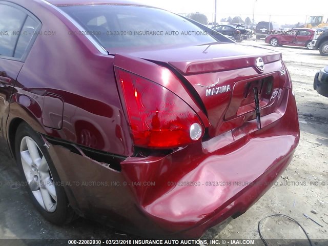 1N4BA41EX4C895711 - 2004 NISSAN MAXIMA SE/SL BURGUNDY photo 6