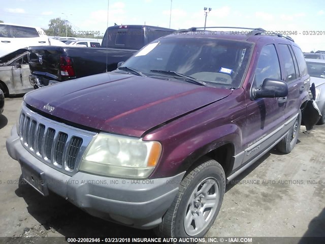 1J4GW48S7YC222792 - 2000 JEEP GRAND CHEROKEE LAREDO BURGUNDY photo 2