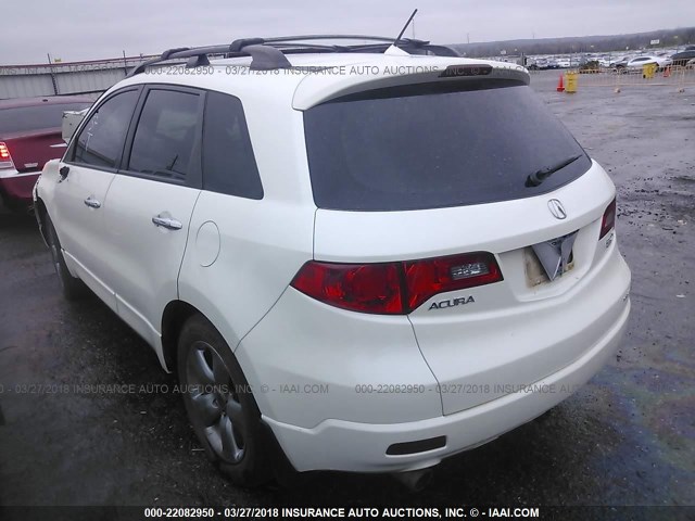 5J8TB18508A001802 - 2008 ACURA RDX TECHNOLOGY WHITE photo 3