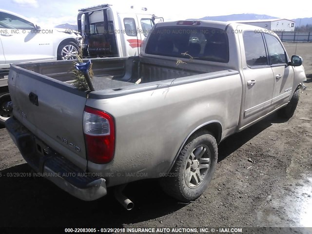 5TBDT44125S467615 - 2005 TOYOTA TUNDRA DOUBLE CAB SR5 GOLD photo 4