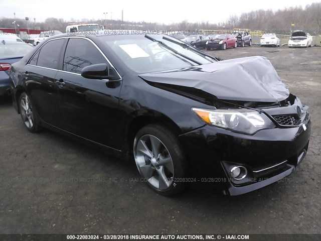 4T1BK1FK6CU012888 - 2012 TOYOTA CAMRY SE/XLE BLACK photo 1