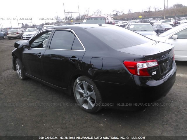 4T1BK1FK6CU012888 - 2012 TOYOTA CAMRY SE/XLE BLACK photo 3