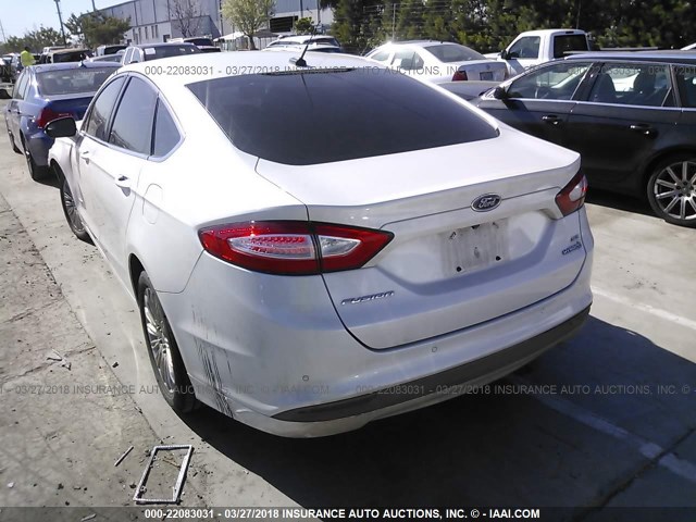 3FA6P0LU1ER203965 - 2014 FORD FUSION SE HYBRID WHITE photo 3