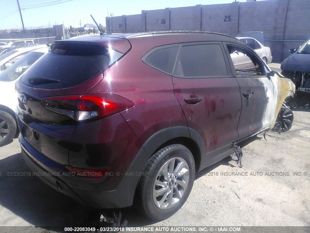 KM8J33A45GU187099 - 2016 HYUNDAI TUCSON LIMITED/SPORT AND ECO/SE MAROON photo 4