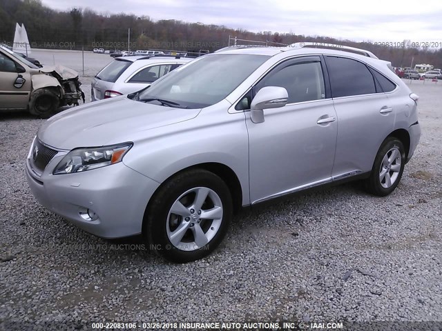 JTJBC1BA1A2003259 - 2010 LEXUS RX 450 SILVER photo 2