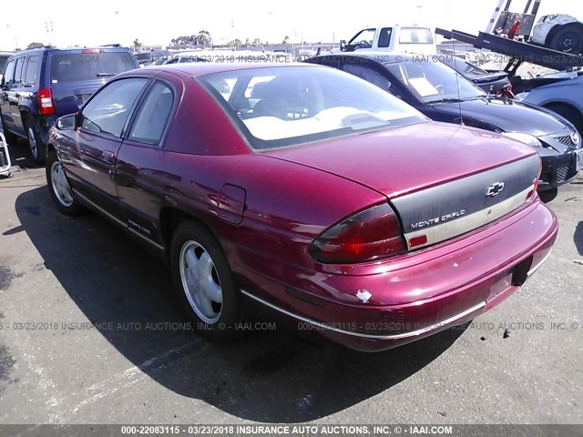 2G1WW12MXS9288383 - 1995 CHEVROLET MONTE CARLO LS RED photo 3