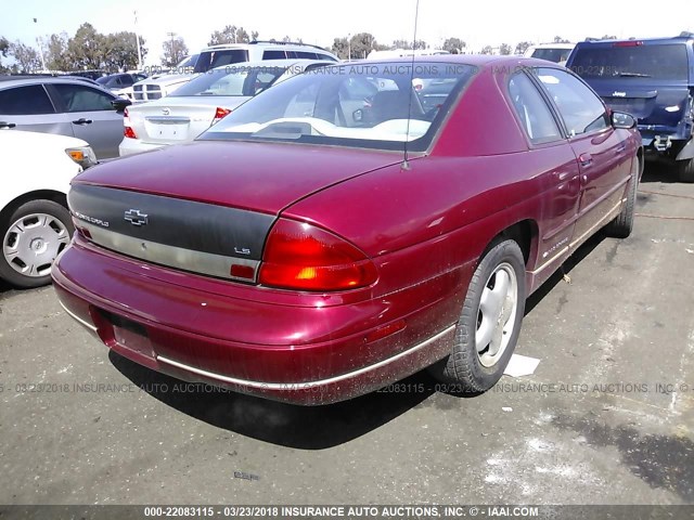 2G1WW12MXS9288383 - 1995 CHEVROLET MONTE CARLO LS RED photo 4