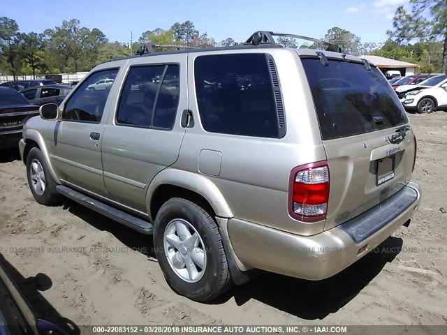 JN8DR09X31W566535 - 2001 NISSAN PATHFINDER LE/SE/XE GOLD photo 3