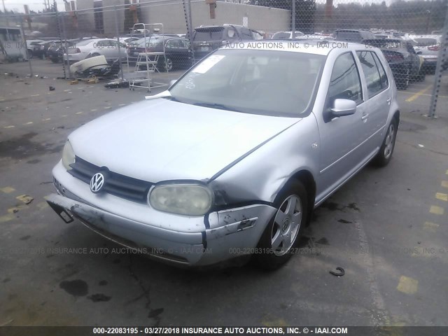 9BWGS61J114066284 - 2001 VOLKSWAGEN GOLF GLS SILVER photo 2