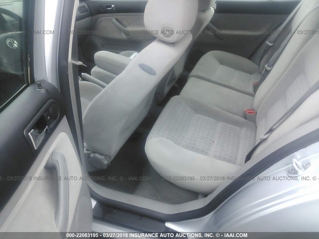 9BWGS61J114066284 - 2001 VOLKSWAGEN GOLF GLS SILVER photo 8