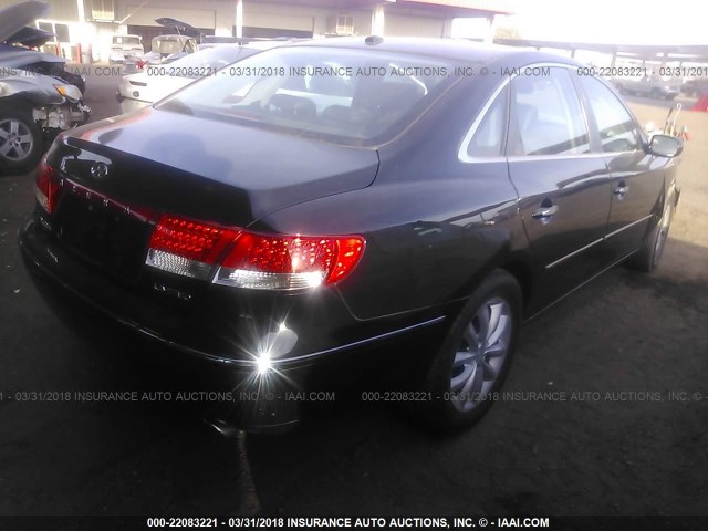 KMHFC46F47A241435 - 2007 HYUNDAI AZERA SE/LIMITED BLACK photo 4