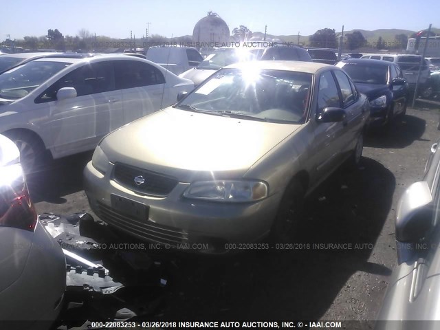 3N1CB51D92L633983 - 2002 NISSAN SENTRA XE/GXE GOLD photo 2