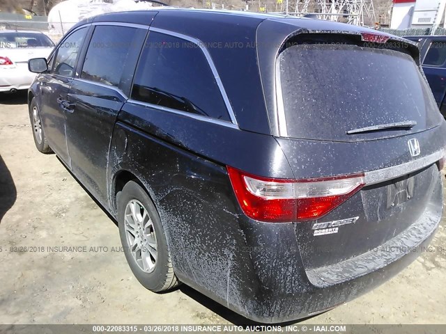 5FNRL5H64BB087068 - 2011 HONDA ODYSSEY EXL შავი ფოტო 3