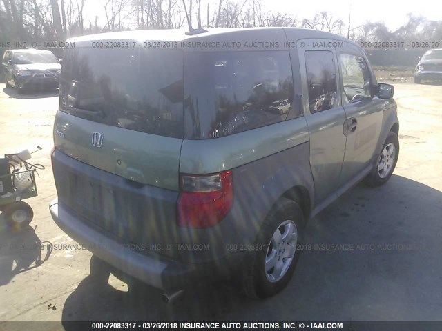 5J6YH28655L031986 - 2005 HONDA ELEMENT EX GREEN photo 4