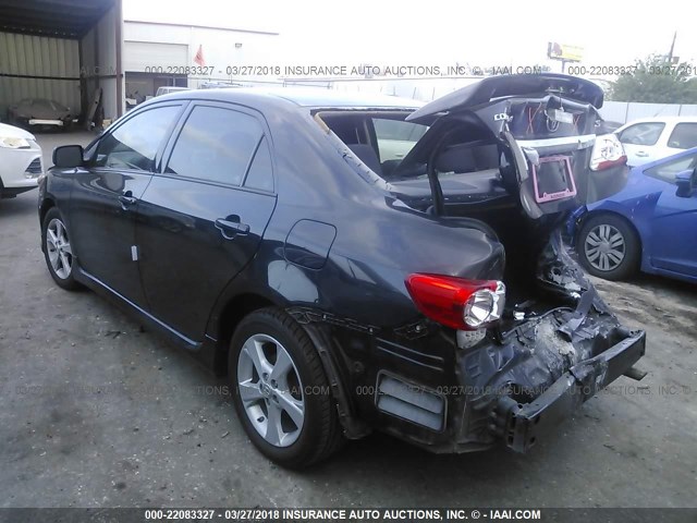 5YFBU4EE8DP117930 - 2013 TOYOTA COROLLA S/LE BLACK photo 3