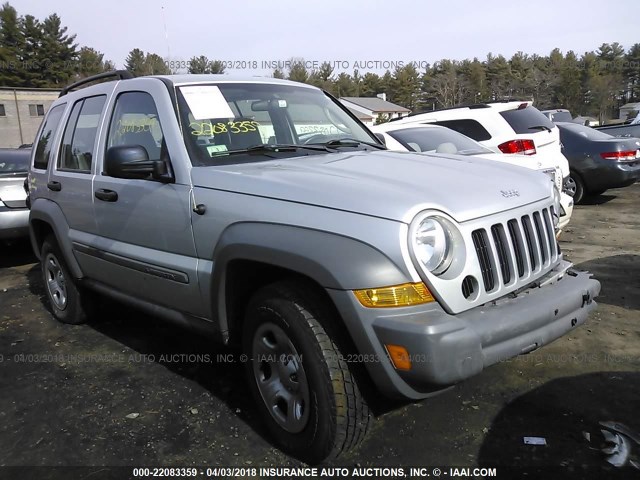 1J4GL48K66W125703 - 2006 JEEP LIBERTY SPORT SILVER photo 1