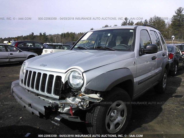 1J4GL48K66W125703 - 2006 JEEP LIBERTY SPORT 银色 照片 2