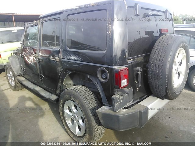 1C4HJWEG0DL655756 - 2013 JEEP WRANGLER UNLIMITE SAHARA BLACK photo 3