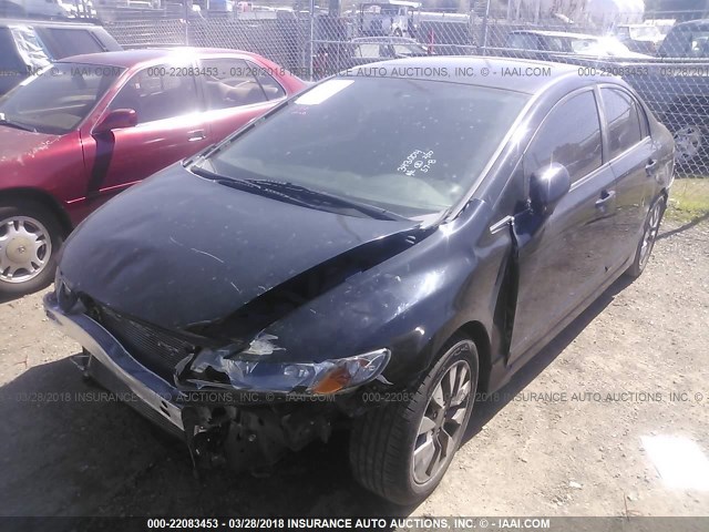 2HGFA16949H343004 - 2009 HONDA CIVIC EXL BLACK photo 2
