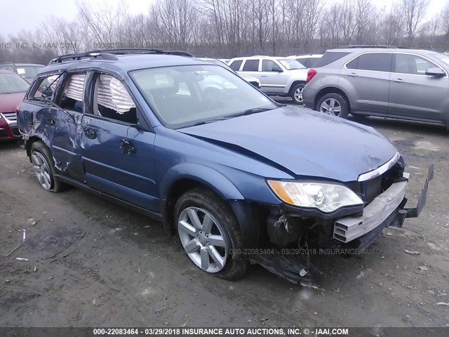 4S4BP61C387349720 - 2008 SUBARU OUTBACK 2.5I BLUE photo 1