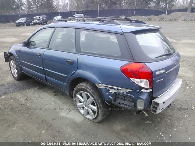 4S4BP61C387349720 - 2008 SUBARU OUTBACK 2.5I BLUE photo 3