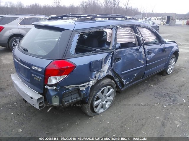 4S4BP61C387349720 - 2008 SUBARU OUTBACK 2.5I BLUE photo 4