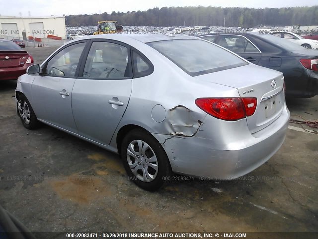 KMHDU4AD0AU060526 - 2010 HYUNDAI ELANTRA BLUE/GLS/SE SILVER photo 3