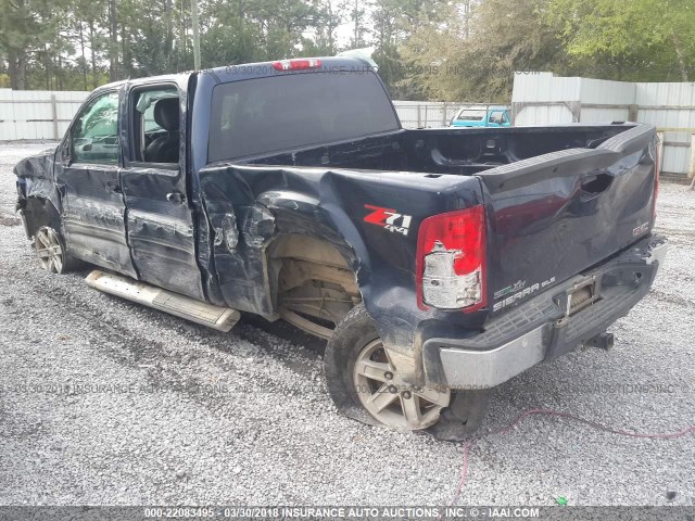 3GTP2VE36BG257686 - 2011 GMC SIERRA K1500 SLE BLUE photo 3