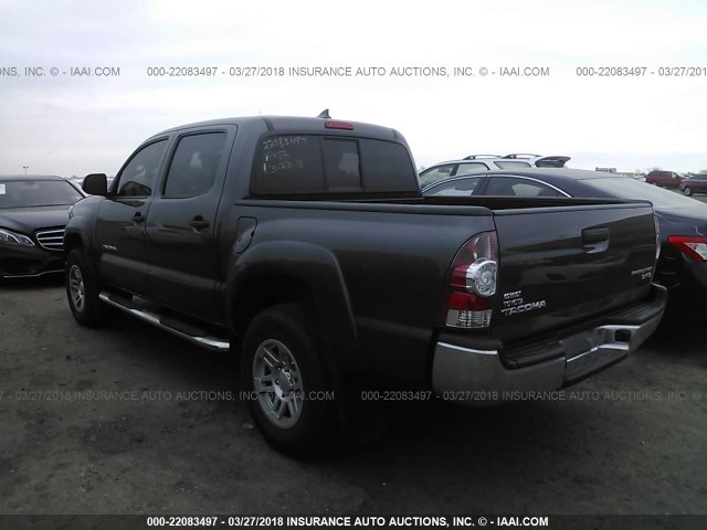 5TFJX4GNXFX046377 - 2015 TOYOTA TACOMA DOUBLE CAB PRERUNNER GRAY photo 3