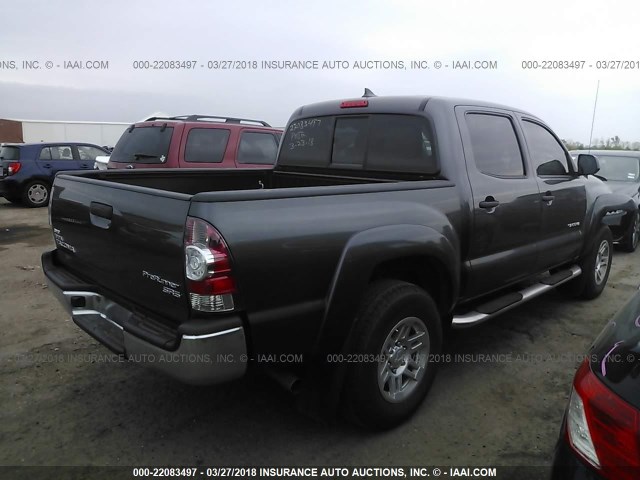 5TFJX4GNXFX046377 - 2015 TOYOTA TACOMA DOUBLE CAB PRERUNNER GRAY photo 4