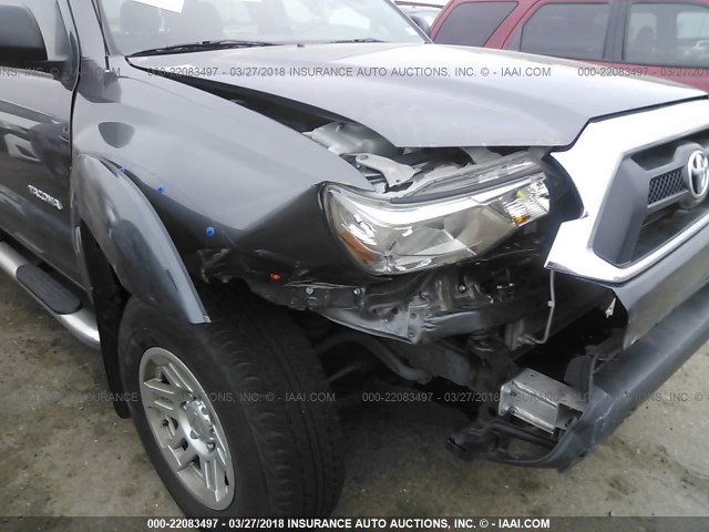 5TFJX4GNXFX046377 - 2015 TOYOTA TACOMA DOUBLE CAB PRERUNNER GRAY photo 6