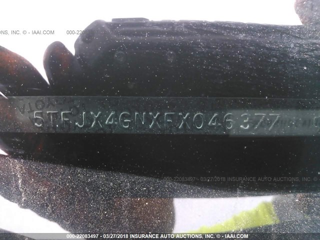 5TFJX4GNXFX046377 - 2015 TOYOTA TACOMA DOUBLE CAB PRERUNNER GRAY photo 9