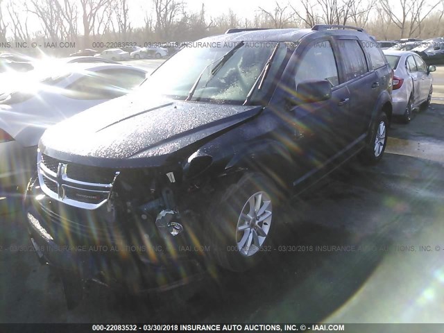 3C4PDDBG6ET127396 - 2014 DODGE JOURNEY SXT BLUE photo 2