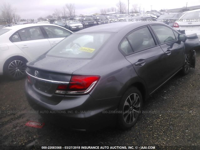 19XFB2F86FE104022 - 2015 HONDA CIVIC EX GRAY photo 4