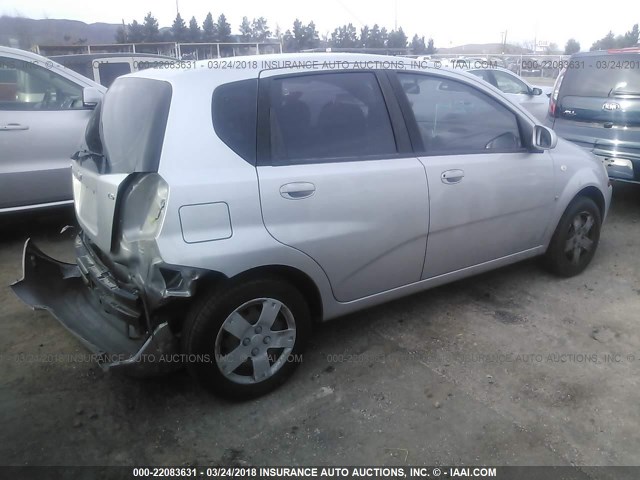 KL1TD666X7B775167 - 2007 CHEVROLET AVEO LS SILVER photo 4