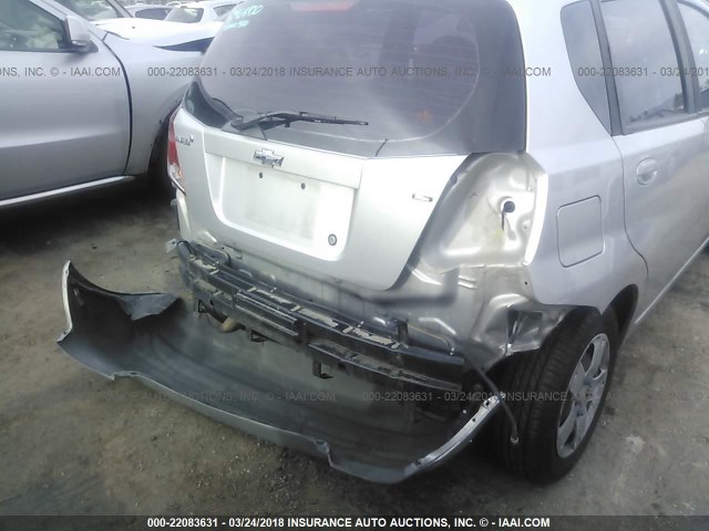 KL1TD666X7B775167 - 2007 CHEVROLET AVEO LS SILVER photo 6