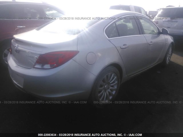 2G4GX5GV6B9187970 - 2011 BUICK REGAL CXL SILVER photo 4